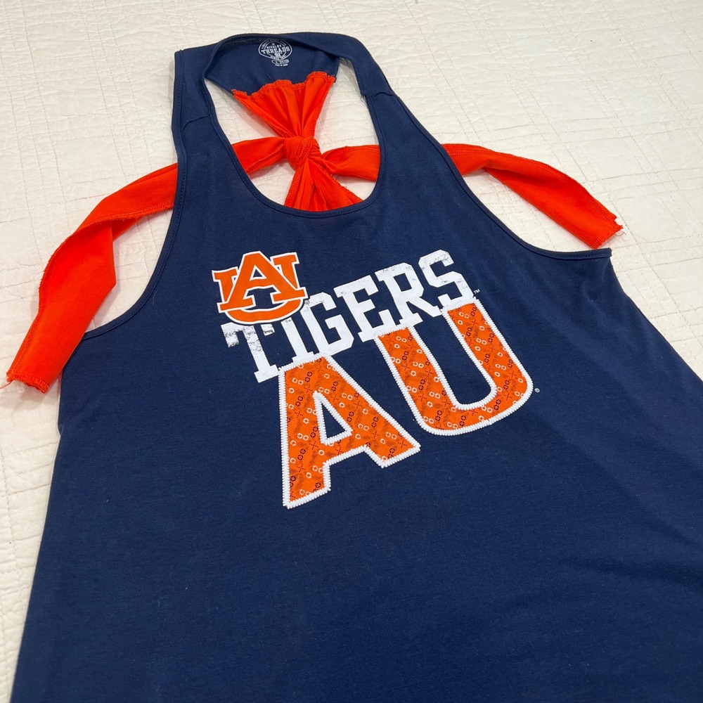 Auburn Tigers AU Rivalry Threads Navy Orange Bow Back Racerback Tank Top Large